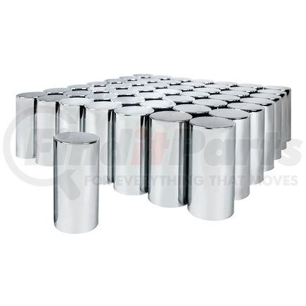 United Pacific 10034CB 33mm x 4- 1/4" Chrome Plastic Tall Cylinder Nut Cover - Thread-On (60 Pack)