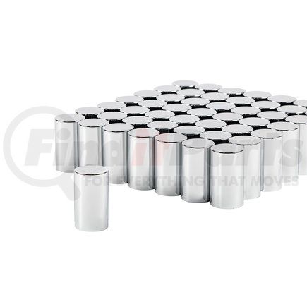 United Pacific 10568CB 33mm x 3- 1/2" Chrome Plastic Cylinder Nut Cover - Push-On (60 Pack)