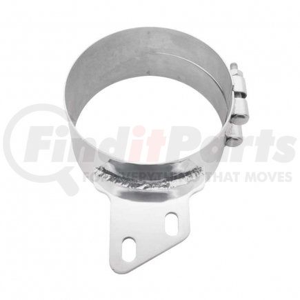 United Pacific 10283 6" Stainless Butt Joint Exhaust Clamp - Angled Bracket