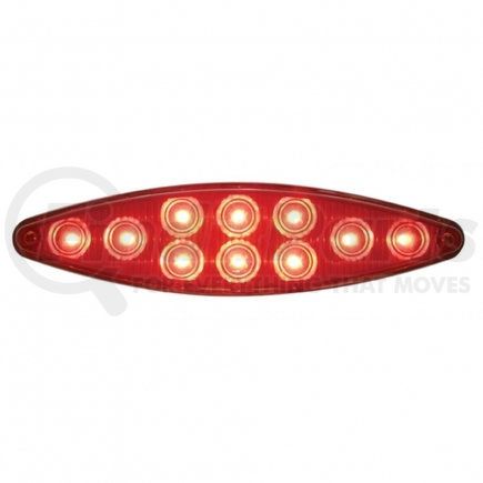 United Pacific 39402 10 LED "Cat's Eye" Stop, Turn and Tail Light with Bezel - Red LED/Red Lens