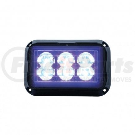 United Pacific 37163B 6 High Power LED Rectangular Warning Light - Blue LED