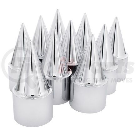 United Pacific 10779 1 1/2" X 4 1/4" Chrome Plastic Stiletto Nut Cover - Push-On (10 Pack)