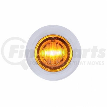 United Pacific 37969 3 LED Dual Function Mini Clearance/Marker Light w/ Bezel - Amber LED/Clear Lens