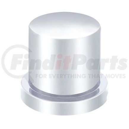 United Pacific 10774B 1 3/16" X 1 5/8" Chrome Plastic Flat Top Nut Cover w/ Flange - Push-On