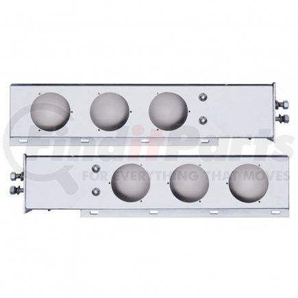 United Pacific 22302 2" Bolt Pattern Stainless Spring Loaded Light Bar w/ Six 4" Light Cutouts