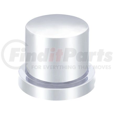 United Pacific 10757 15/16" x 1 3/16" Chrome Plastic Flat Top Nut Cover - Push-On (10 Pack)