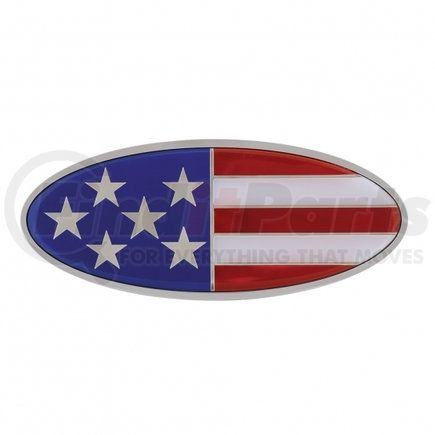 United Pacific 10945 Chrome Oval Emblem - USA Flag