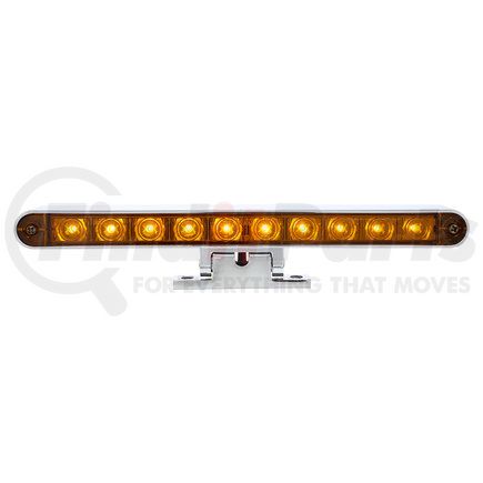 United Pacific 33015 Chrome 10 LED Light Bar with 180 Degree Swivel Base - Dual Function Amber LED/Amber Lens