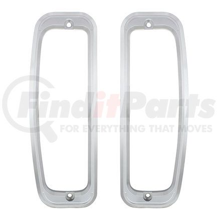 United Pacific 110583 Clear Anodized Billet Aluminum Tail Light Bezels For 1966-77 Ford Bronco