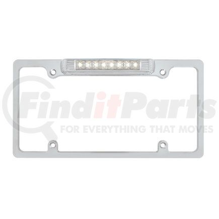 United Pacific 50187 Chrome License Plate Frame With White LED Back- Up Light - White LED/Clears Lens