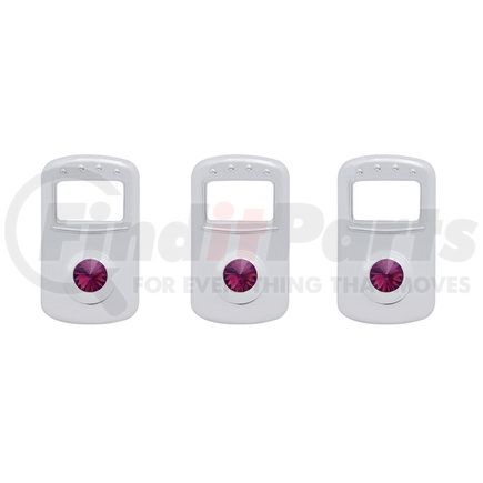 United Pacific 41706 Kenworth/Peterbilt Rocker Switch Cover w/ Purple Diamond (3 Pack)