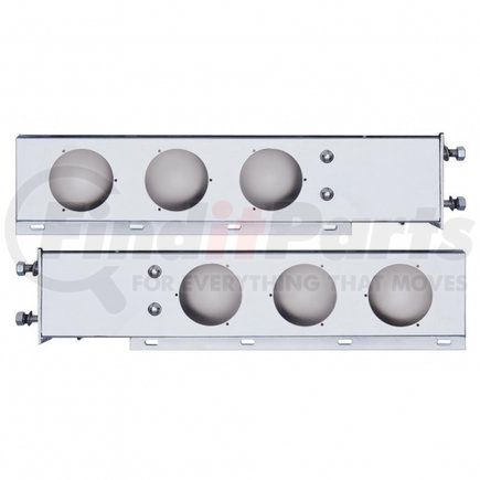 United Pacific 31616 3.75" Bolt Pattern Chrome Spring Loaded Light Bar w/ Six 4" Light Cutouts