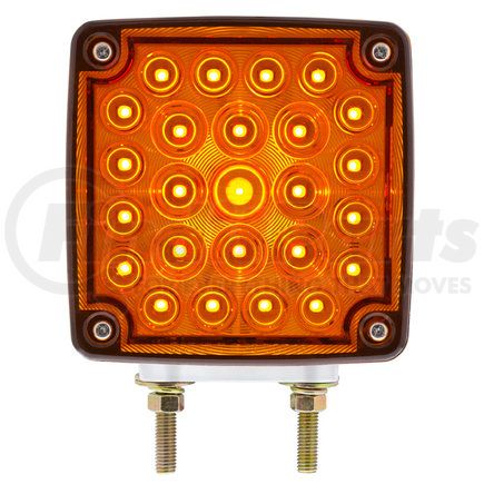 United Pacific 38756 52 LED Double Stud Double Face Turn Signal Light (Driver) - Amber & Red LED/Amber & Red Lens