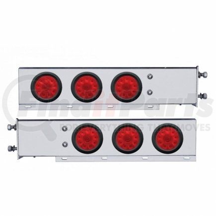 United Pacific 63553 3.75" Bolt Pattern Deluxe SS Spring Loaded Bar w/ 6X 10 LED 4" Lights - Red LED & Lens