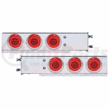 United Pacific 63772 3.75" Bolt Pattern CR Spring Loaded Rear Bar w/ 6X 21 Red LED 4" "GLO" Lights & Visors - Red Lens