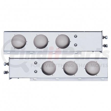 United Pacific 31615 2.5" Bolt Pattern Chrome Spring Loaded Light Bar w/ Six 4" Light Cutouts