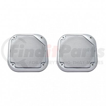 United Pacific 40914B Chrome 5.5" Square Speaker Cover For Various Freightliner & Kenworth Models (Bulk)