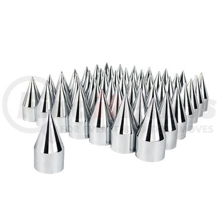 United Pacific 10007CB 33mm X 4 1/8" Chrome Plastic Spike Nut Cover - Thread-On (60 Pack)