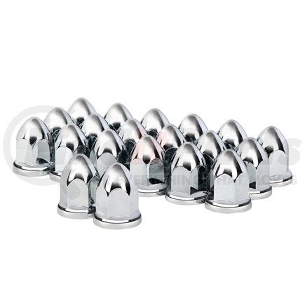 United Pacific 10061 1 1/2" x 2 3/4" Chrome Plastic Bullet Nut Cover w/ Flange - Push-On (20 Pack)