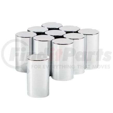 United Pacific 10013 33mm x 3- 1/2" Chrome Plastic Cylinder Nut Cover - Thread-On (10 Pack)