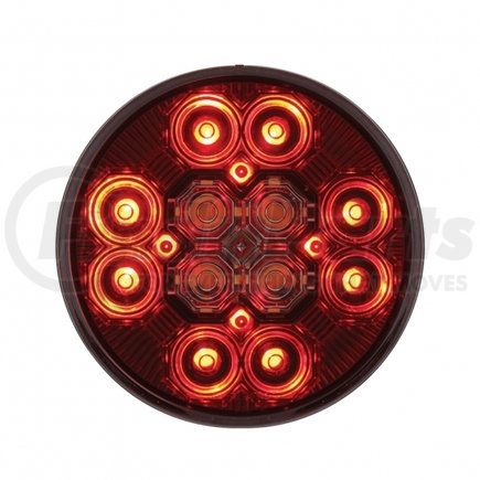 United Pacific 36607 4" Round Combo Light w/ 12 LED Stop, Turn & Tail & 16 LED Back- Up - Red LED/Red Lens