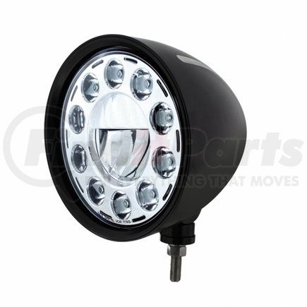 United Pacific 32675 Black "Billet" Style Groove Headlight 11 LED Bulb - Chrome