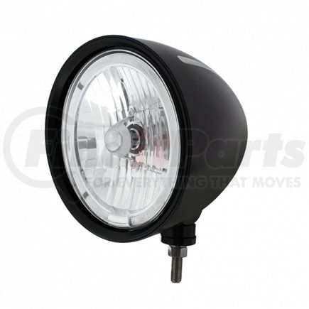 United Pacific 32669 Black "Billet" Style Groove Headlight 9007 Bulb w/ Amber LED Halo Rim