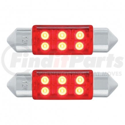 United Pacific 36593 6 SMD High Power Micro SMD LED 6418/6461 36mm Light Bulb - Red (2 Pack)