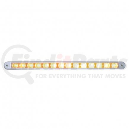 United Pacific 37190 14 LED 12" Auxiliary Warning Light Bar w/ Bezel - Amber LED/Clear Lens