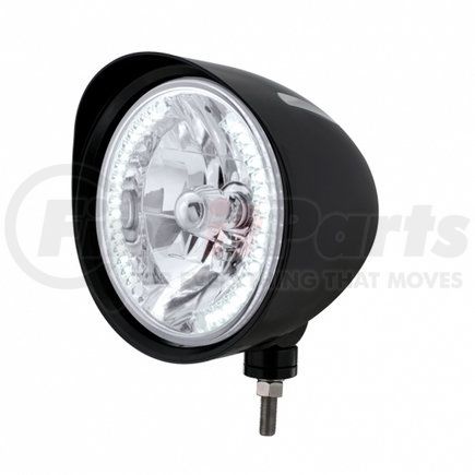 United Pacific 32682 Black "Billet" Style Groove Headlight w/ Visor H4 Bulb w/ 34 White LED