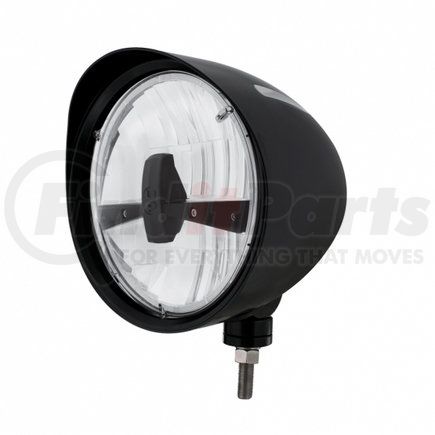 United Pacific 32690 Black "Billet" Style Groove Headlight w/ Visor 5 LED Bulb - Blackout