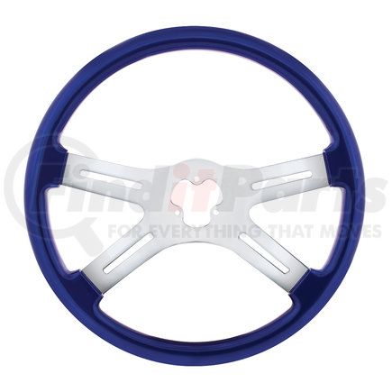 United Pacific 88277 18" Vibrant Color 4 Spoke Steering Wheel - Indigo Blue