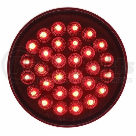 United Pacific 36832 30 LED 4" Round Stop, Turn and Tail Light - Red LED/Red Lens