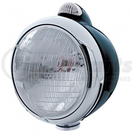 United Pacific 31552 Black Guide 682-C Style Headlight 6014 & LED Turn Signal - Clear Lens