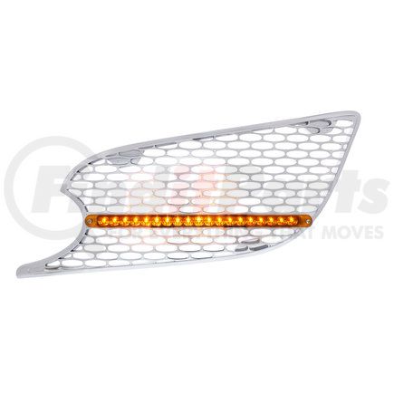 United Pacific 41777 Chrome Air Intake Grille w/ Reflector LED Light For 2013+ Peterbilt 579 (Driver) - Amber LED/Amber Lens