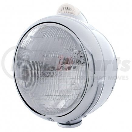United Pacific 32401 Chrome Guide 682-C Headlight 6014 & Dual Mode LED Signal - Clear Lens