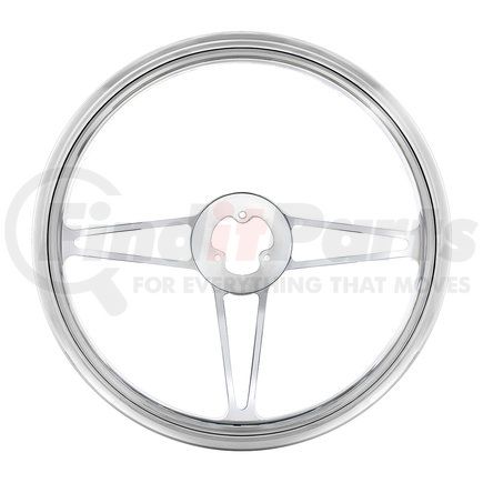 United Pacific 88171 18" Chrome Aluminum "3-Spoke" Style Steering Wheel