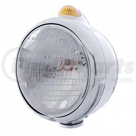 United Pacific 32400 Chrome Guide 682-C Headlight 6014 & Dual Mode LED Signal - Amber Lens