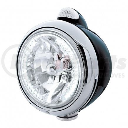 United Pacific 32443 Black Guide 682-C Headlight H4 with White LED and Dual Mode LED Signal - Clear Lens