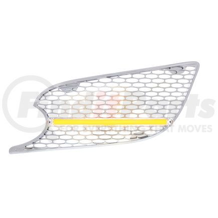 United Pacific 41780 Chrome Air Intake Grille with GLO LED Light for 2013+ Peterbilt 579 (Driver) - Amber LED/Clear Lens