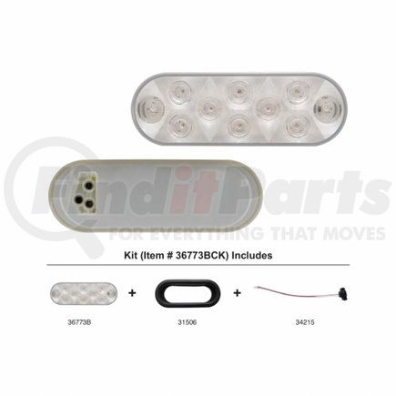 United Pacific 36773BCK 10 LED 6" Oval Utility Light Kit - White LED/Clear Lens