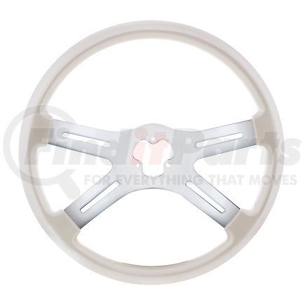 United Pacific 88283 18" Vibrant Color 4 Spoke Steering Wheel - Pearl White