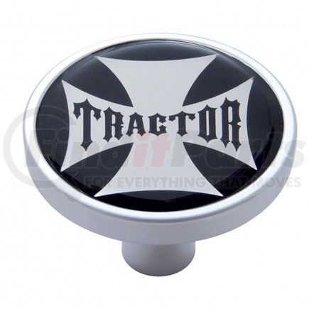 United Pacific 23681 "Tractor" Short Air Valve Knob - Black Maltese Cross Sticker
