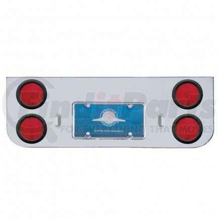 United Pacific 30209 Chrome Rear Center Panel w/ Four 4" Lights & Grommets