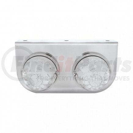 United Pacific 32325 Stainless Light Bracket w/ Two 17 LED Watermelon Lights - Red LED/Clear Lens