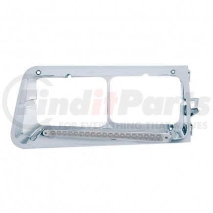 United Pacific 32487 19 LED Freightliner FLD Headlight Bezel (Driver) - Amber LED/Clear Lens
