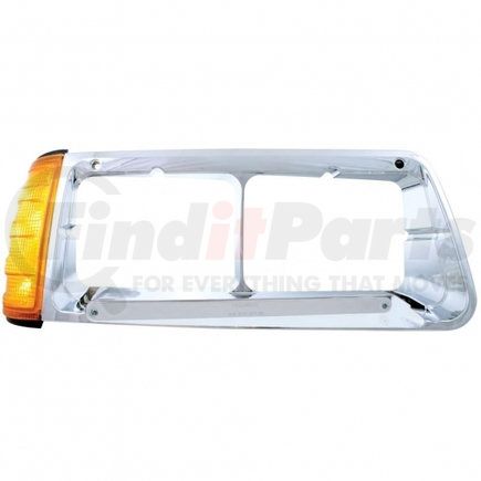 United Pacific 32497 14 LED Freightliner FLD Headlight Bezel w/ Turn Signal (Passenger) - Amber LED/Chrome Lens