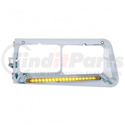 United Pacific 32488 19 LED Freightliner FLD Headlight Bezel (Passenger) - Amber LED/Amber Lens