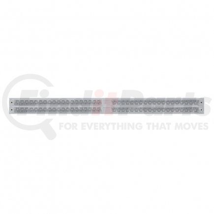 United Pacific 37114 Chrome Top Mud Flap Plate w/ Four 19 LED 24" Reflector Light Bars - Red LED/Clear Lens