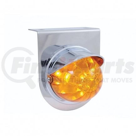 United Pacific 37247 Stainless Light Bracket w/ 17 LED Dual Function Watermelon Light & Visor - Amber LED/Amber Lens